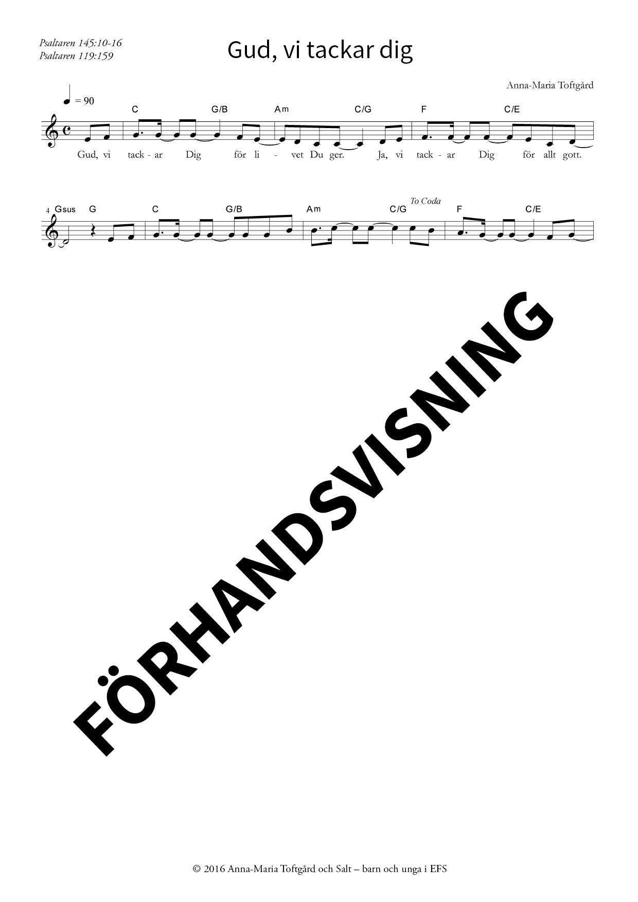 Gud vi tackar dig (PDF-not)